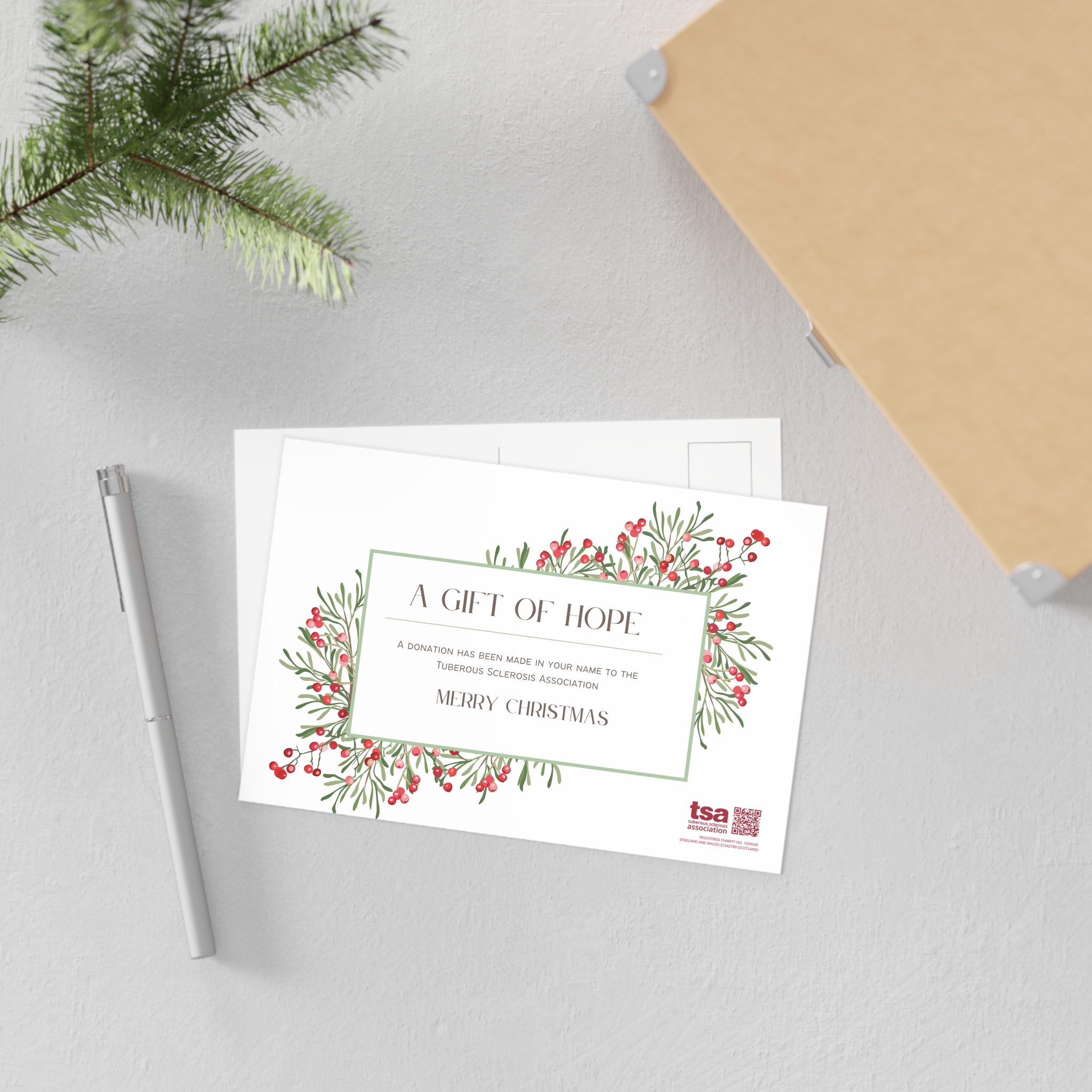 TSA Donation Postcard - Christmas Holly - Image 3