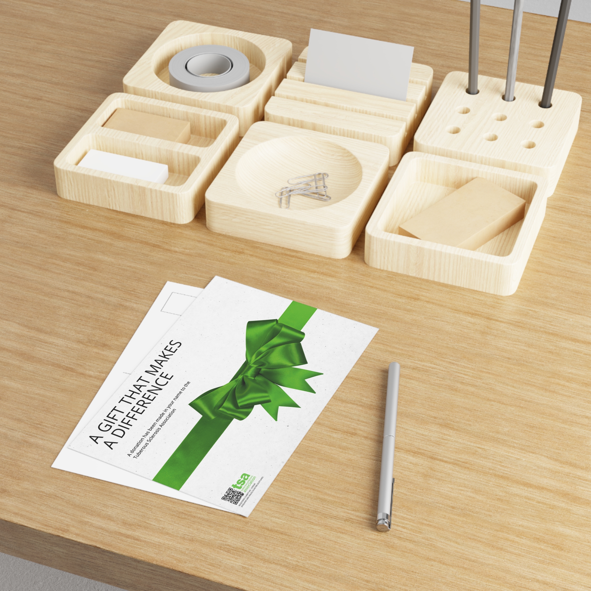 TSA Donation Postcard - Gift Bow Green - Image 4