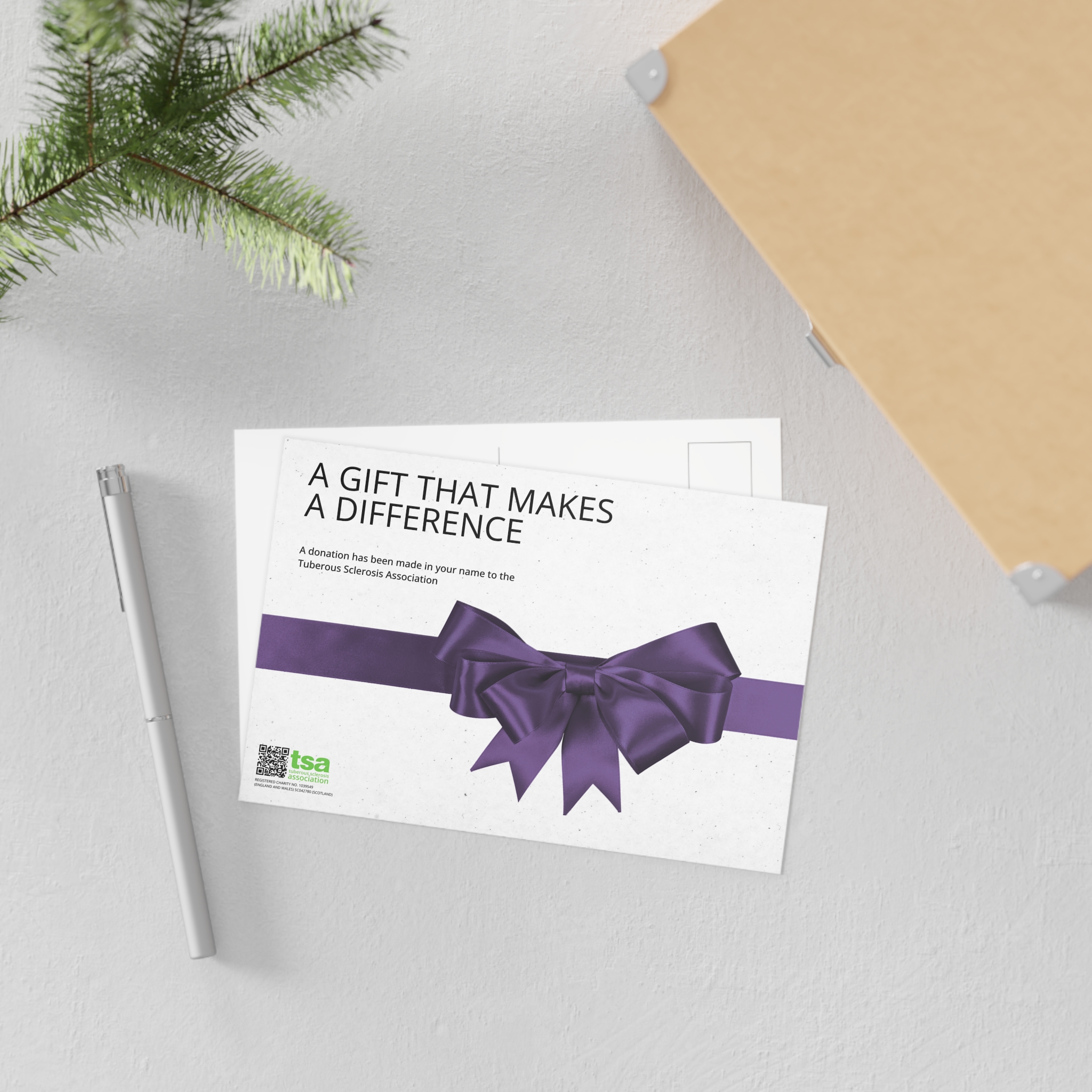 TSA Donation Postcard - Gift Bow Purple - Image 3