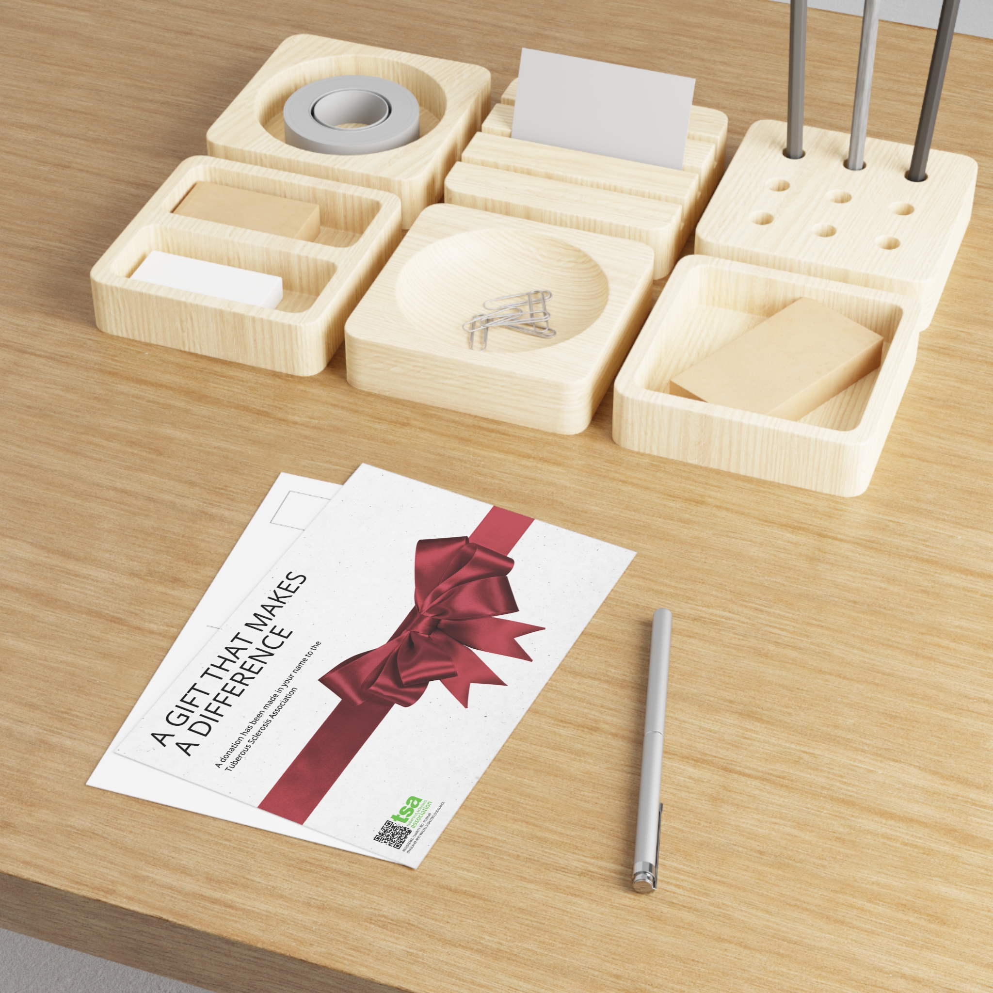 TSA Donation Postcard - Gift Bow Red - Image 4