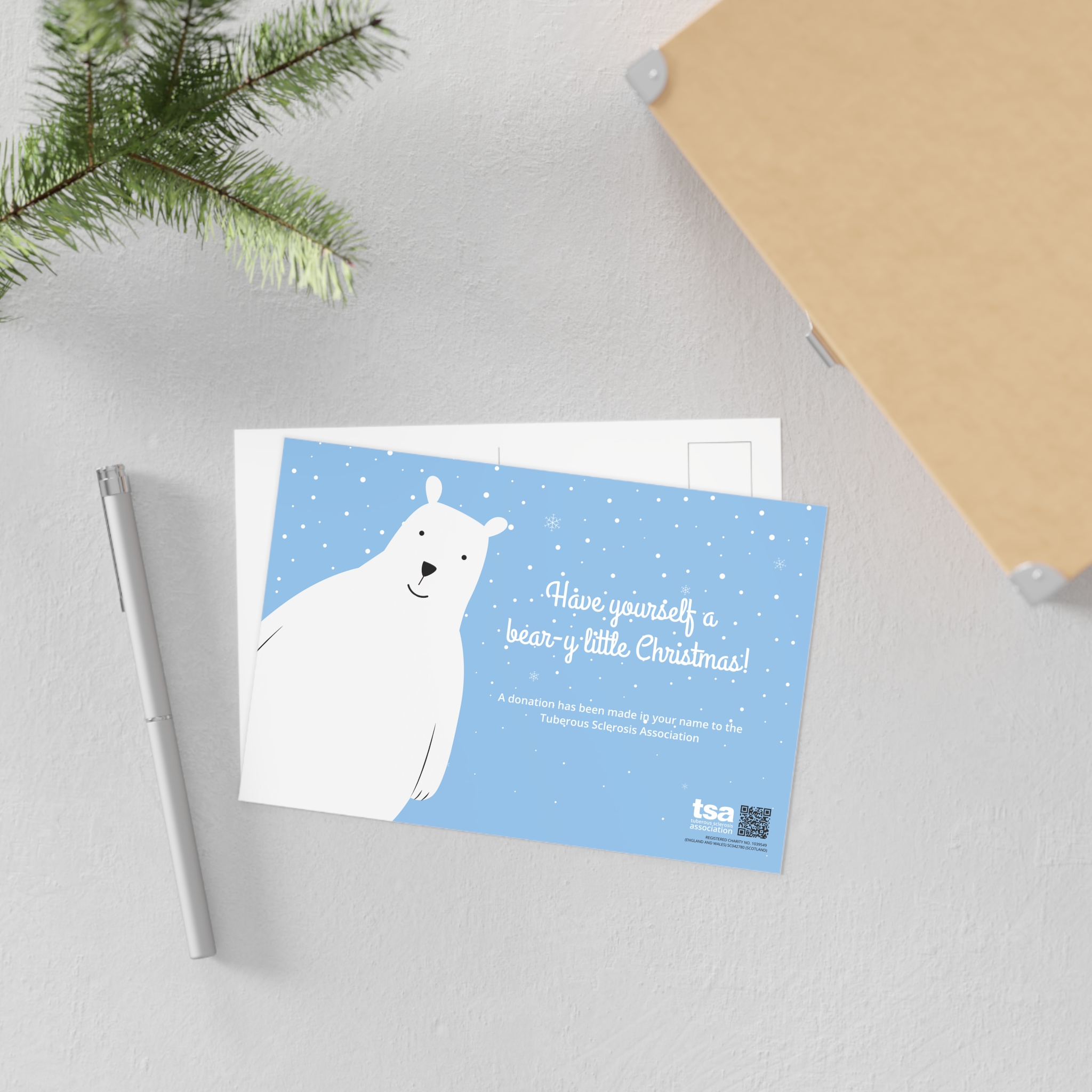 TSA Donation Postcard - Christmas Polar Bear - Image 3